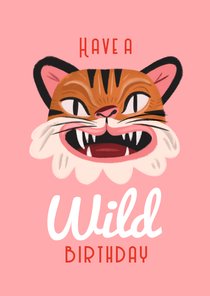 Verjaardagskaart wild birthday tijger