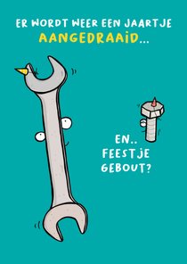 Verjaardagskaart wordt weer een jaartje aangedraaid...