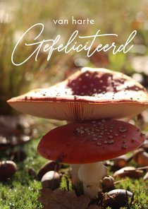 Verjaardagskaartje twee paddestoelen herfst foto