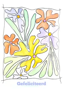 Verjaarsdagkaart met bloemen