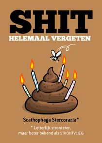 Verjaarsdagskaartje te laat met strontvlieg grappig