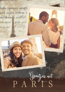 Vintage vakantiekaart fotos parijs frankrijk ansichtkaart