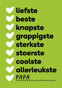 Voor de allerliefste papa Vaderdag kaart