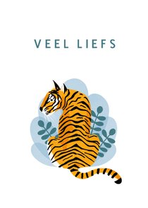 Vriendschap kaartje veel liefs tijger