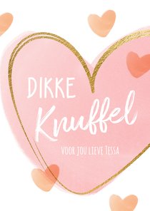 Vrolijke kaart dikke knuffel hart