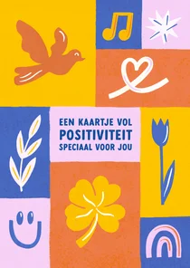 Vrolijke kaart vol positiviteit 