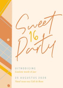 Vrolijke uitnodiging sweet sixteen party