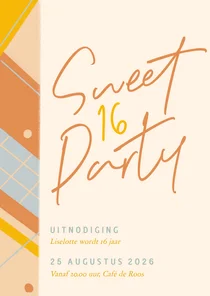 Vrolijke uitnodiging sweet sixteen party