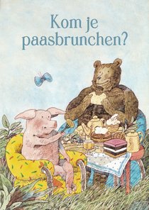 Vrolijke uitnodiging voor een paasbrunch