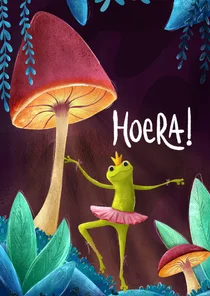 Vrolijke verjaardagskaart voor kind met ballerina kikker