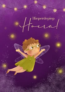 Vrolijke verjaardagskaart voor kind met engeltje