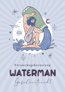 Waterman horoscoop verjaardagskaart spiritueel zodiac