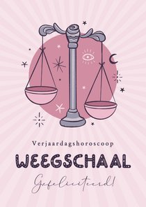 Weegschaal horoscoop verjaardagskaart spiritueel zodiac