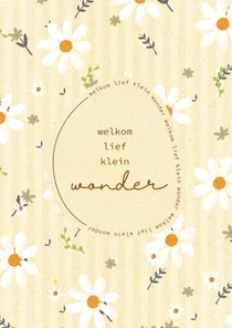 Welkom lief klein wonder-flowers and stripes-geboorte kaart