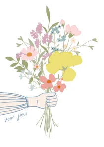 Wenskaart een boeketje voor jou