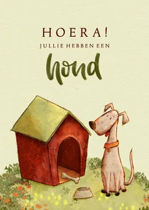 Wenskaart felicitatie nieuwe hond