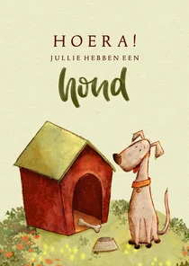 Wenskaart felicitatie nieuwe hond