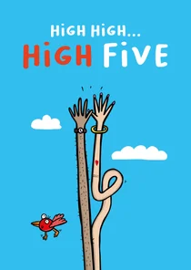 Wenskaart High high high five