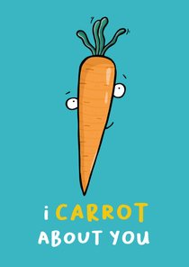 Wenskaart i carrot about you wortel