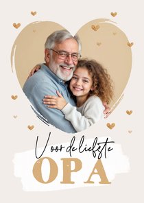 Wenskaart liefste opa foto hartjes goud