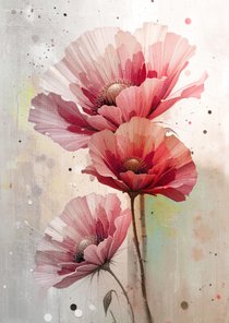Wenskaart papaver tuin
