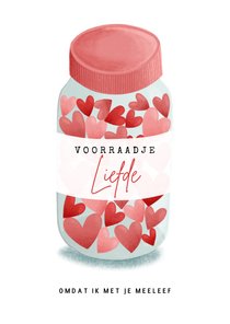 Wenskaart pot met voorraadje liefde