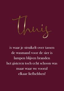 Wenskaart "thuis" (met pubers)