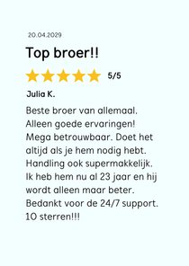 Wenskaart voor de beste 5-sterren-broer