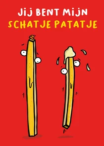 Wenskaart vrolijk schattig patatje