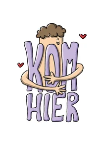 Wenskaart zomaar dikke knuffel kaart