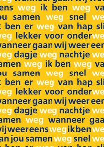 Wenskaartje typografisch weg van jou samen weg