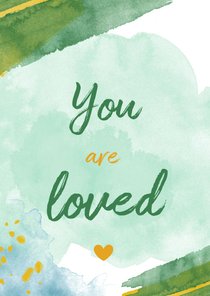 You are loved felicitatiekaart geboorte jongen waterverf