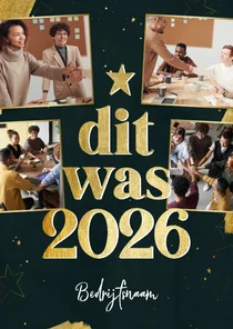 Zakelijk kerstkaartje fotocollage terugblik dit was 2026