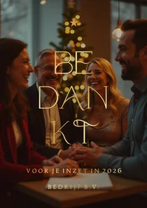 Zakelijke bedankkaart grote foto transparant met goudfolie