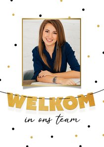 Zakelijke felicitatiekaart welkom in ons team slinger foto