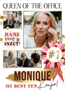 Zakelijke kaart secretaresse 'queen of the office' bedankt
