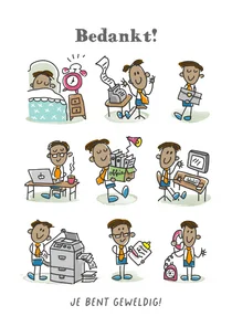 Zakelijke kaart werknemer met aanpasbare huidskleur