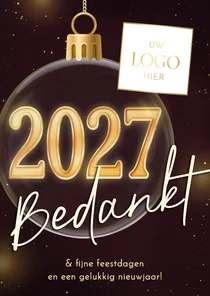 Zakelijke kerst paars kerstbal 2027 logo bedankt