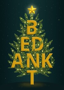 Zakelijke kerstboom bedankt letters