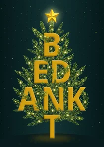 Zakelijke kerstboom bedankt letters