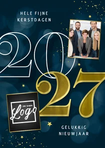 Zakelijke kerstkaart 2027 foto logo beste wensen