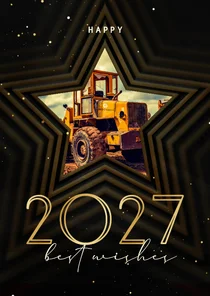 Zakelijke kerstkaart 2027 met foto en ster op achtergrond