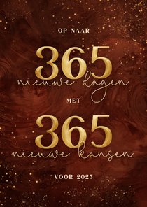 Zakelijke kerstkaart 365 nieuwe kansen rood waterverf