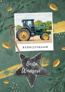 Zakelijke kerstkaart agrarisch groen goud ster foto