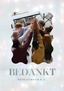 Zakelijke kerstkaart bedankt met bokeh effect