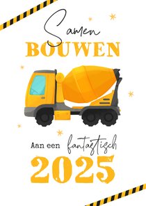 Zakelijke kerstkaart bouwvak illustratie 2025