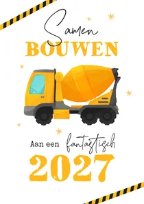 Zakelijke kerstkaart bouwvak illustratie 2027