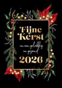 Zakelijke kerstkaart chique stijlvol bladeren goud kerst