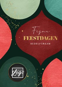 Zakelijke kerstkaart fijne feestdagen figuren goud sterren