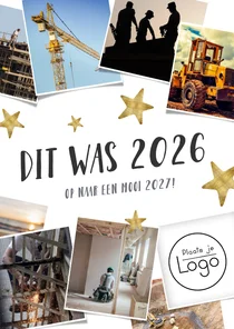 Zakelijke kerstkaart fotocollage terugblik 2026